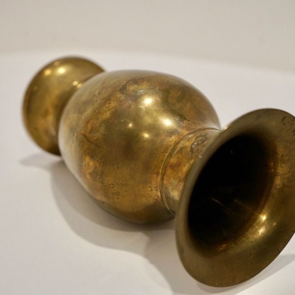 Vintage Decorative Brass Flower Vase | Boho Home Decor - Picture 5 of 10